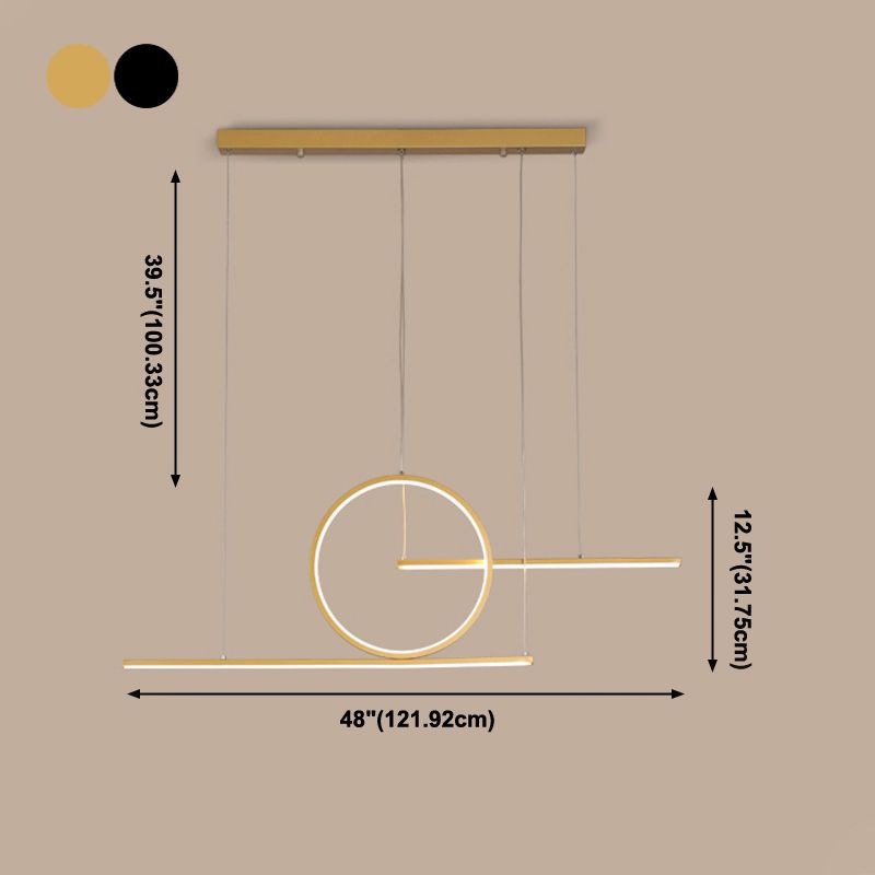 3 luces lineales de la isla lineal de luz Contemporáneos de luz de la isla de metal para la cocina