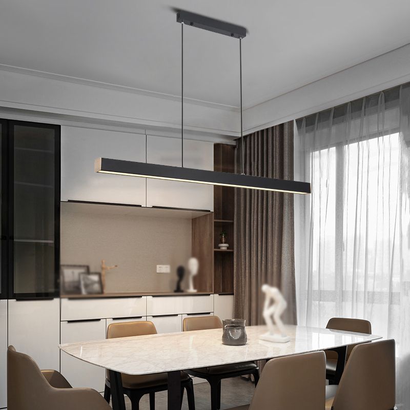 Contemporary Style Linear Shape Pendant Light Metal 1-Light Pendant Lighting