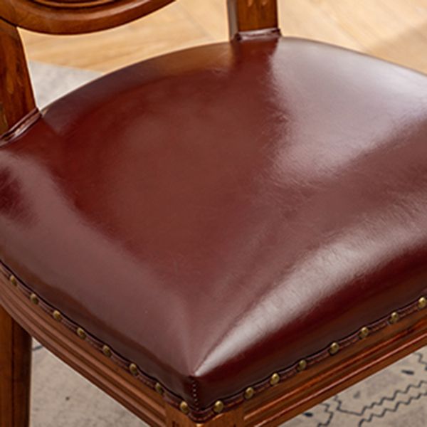 Solid Wood Country Style Dining Chair Matte Finish King Louis Back Side Chair