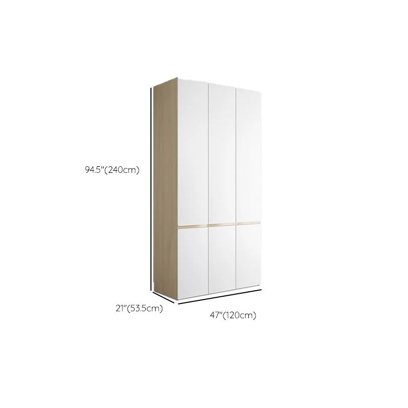 Contemporary Wardrobe Armoire with Drawer Hinged Storage Cabinet