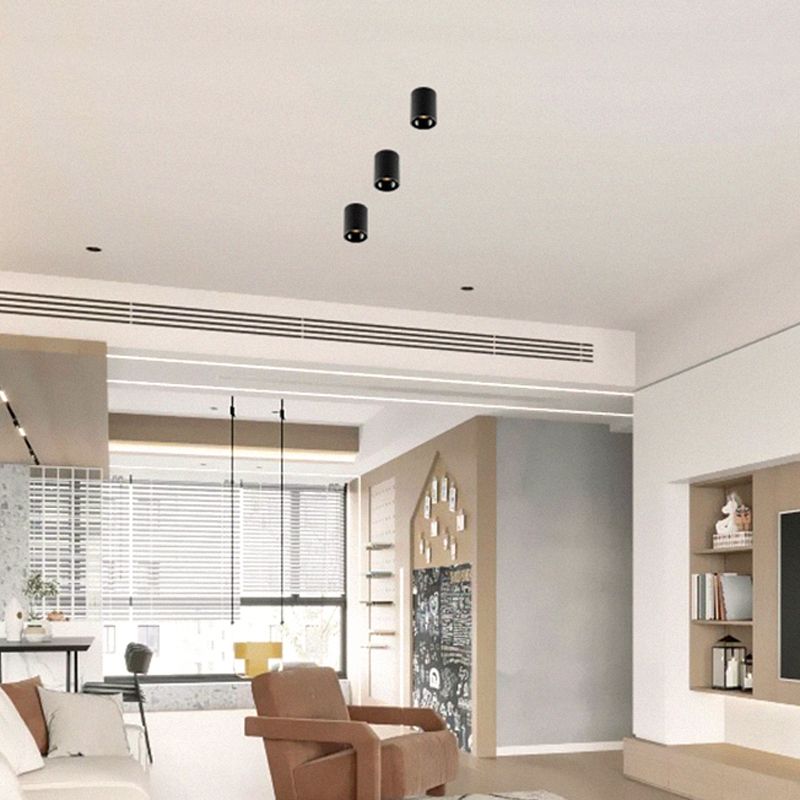 Plafonnier LED en aluminium de forme cylindrique, simplicité moderne, montage encastré pour couloir