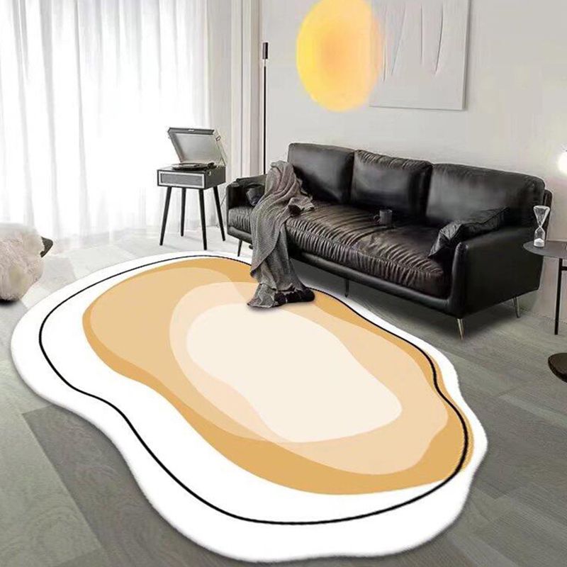 White Casual Rug Polyester Color Piece Rug Washable Rug for Living Room