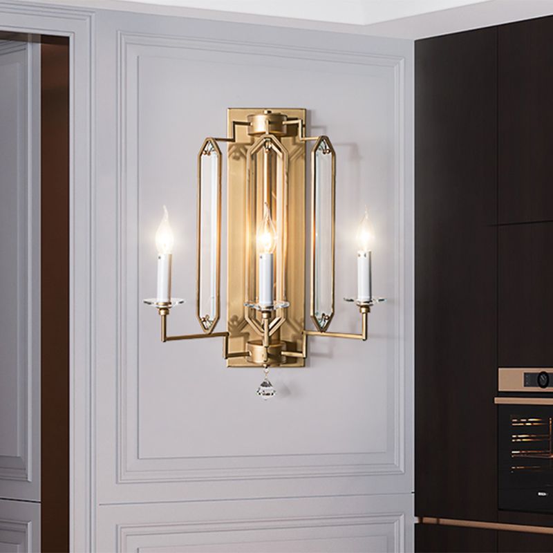 Gold Candle Design Wall SCONCE VINTAGE GEZICHTE CRYSTAL FINAL 3 LICHT DIDE ROOM MURE LICHTING IDEE