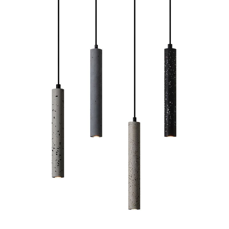 Modern Style Hanging Light Fixture 1-Light Pendant Lamp with Stone Shade for Living Room