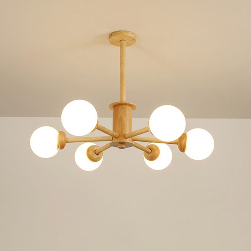 LED DE MADERA DE LA SALA RADIAL Luz de techo colgante contemporáneo LED