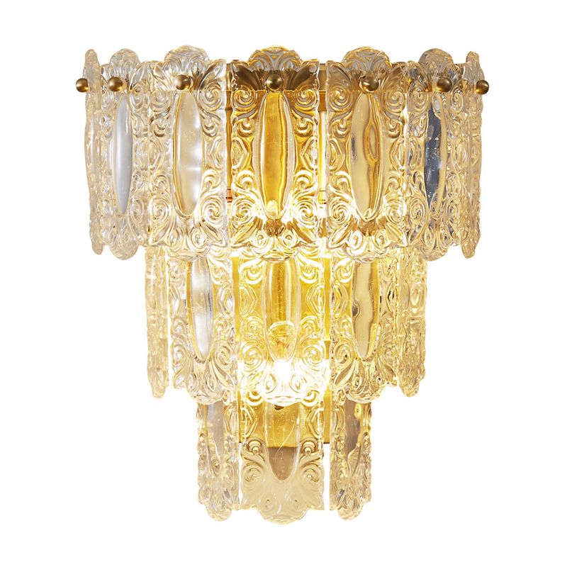 Multiple-Light Geometric Wall Light Fixture Modern Crystal Wall Sconce Light