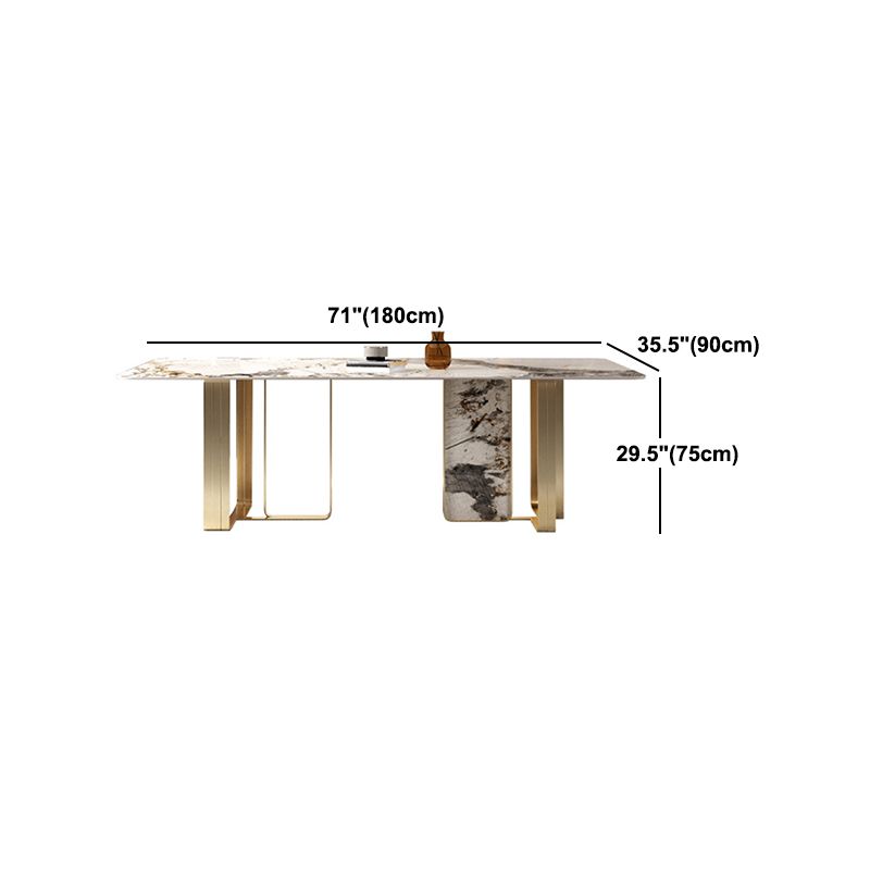 Luxury Sintered Stone Top Dining Set Rectangle 1/3/4/5/6 Pieces Dining Room Table Set