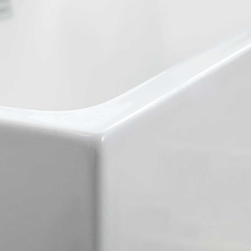 Modern Rectangle Acrylic Bathtub Back to Wall with Drain Bath Tub