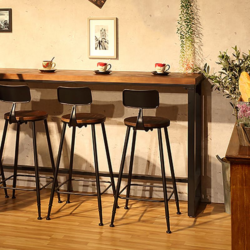 29.53" Industrial Bar and Counter Stool Low Back Stool with 4 Legs