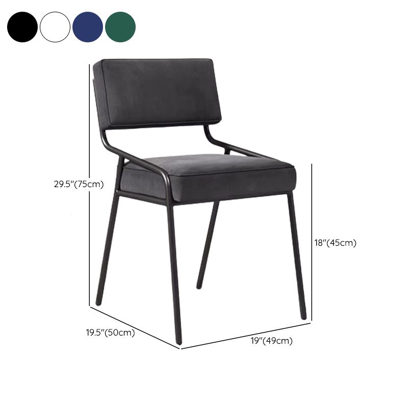 Industrial Style Side Chair Upholstered Open Back Dining Chair with Metal Leg