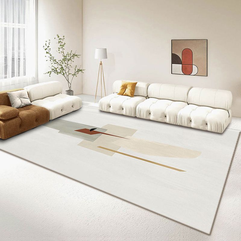 Orange Nordic Rug Polyester Color Piece Rug Washable Rug for Living Room
