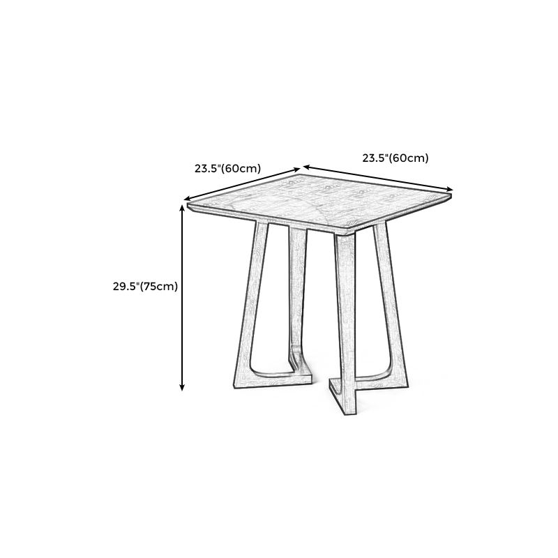 Wood Abstract End Table Traditional Espresso/Natural Sofa Side End Table for Living Room