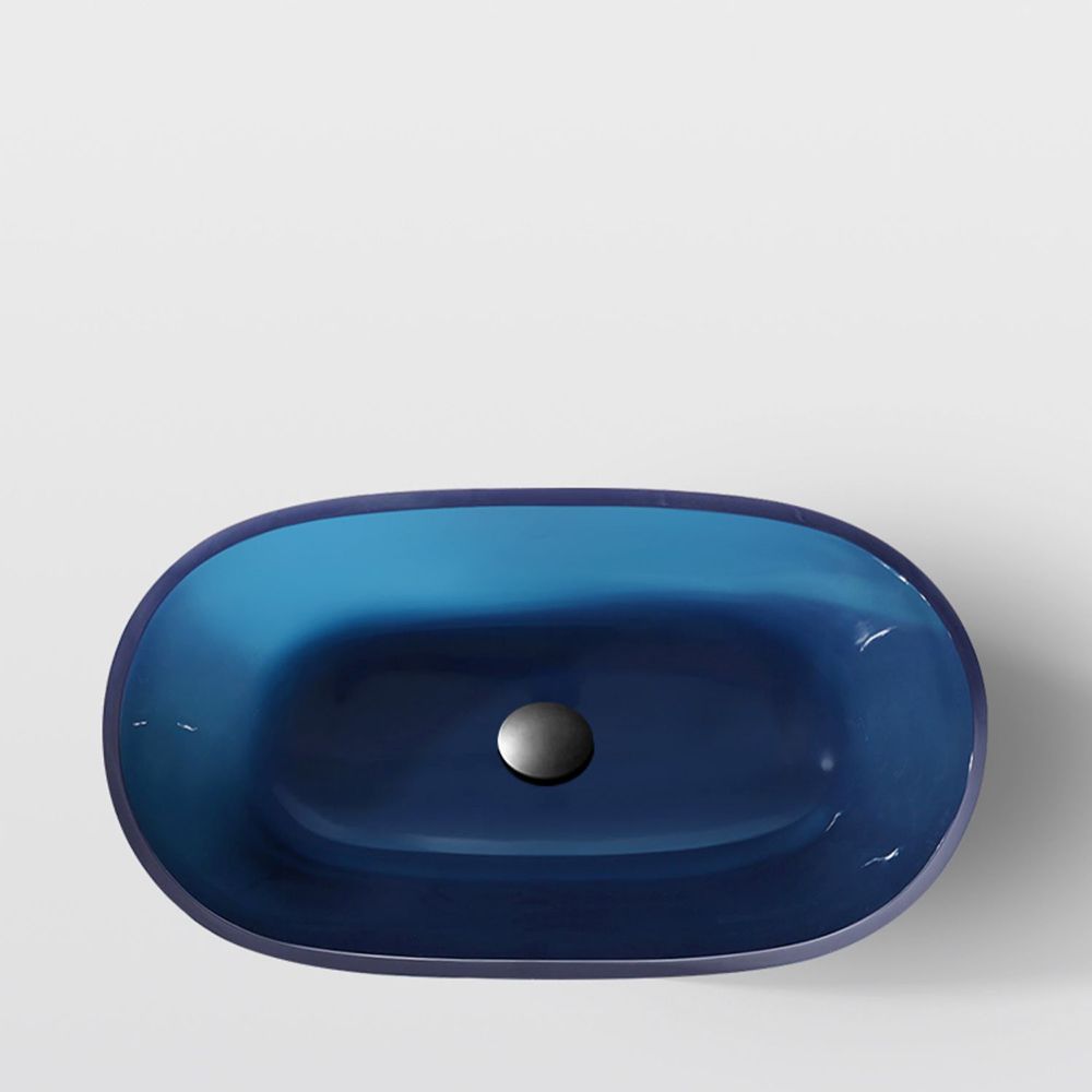 Modern Vessel Bathroom Sink Oval Resin Vessel Lavatory Sink(Not Including Faucet)
