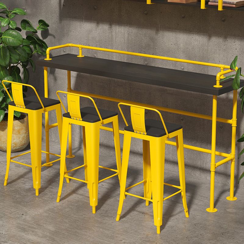 Modern Black and Yellow Bistro Bar Table Balcony Metal Height Cocktail Table
