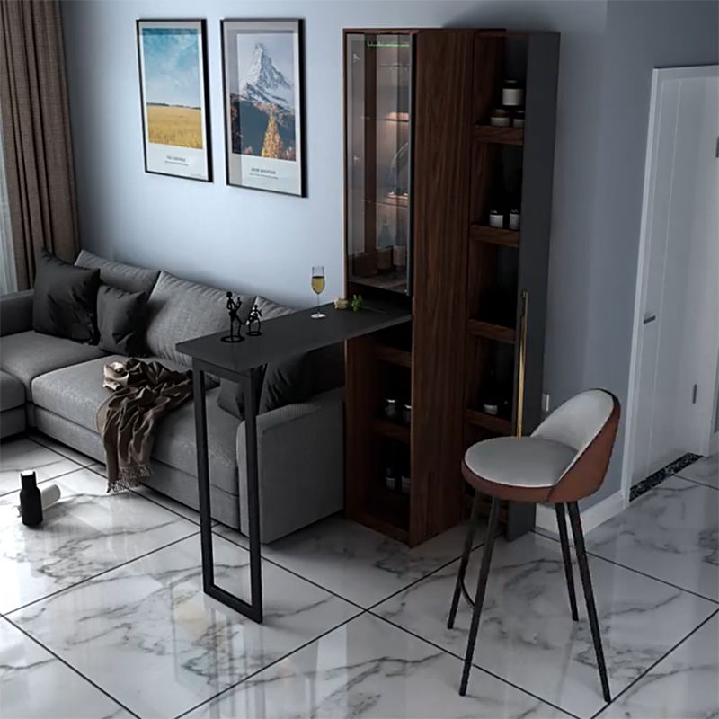 1/2/3 Pieces Counter Height Pub Set in Brown and Black, Modern