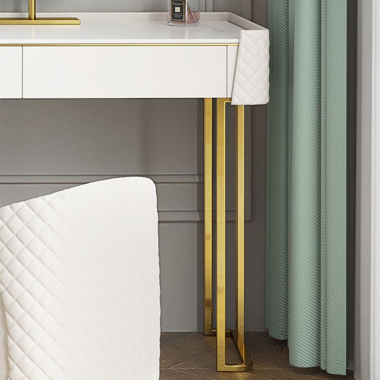 White Make-up Vanity 17.71" Wide Makeup Vanity Desk Table with 6 Drawers