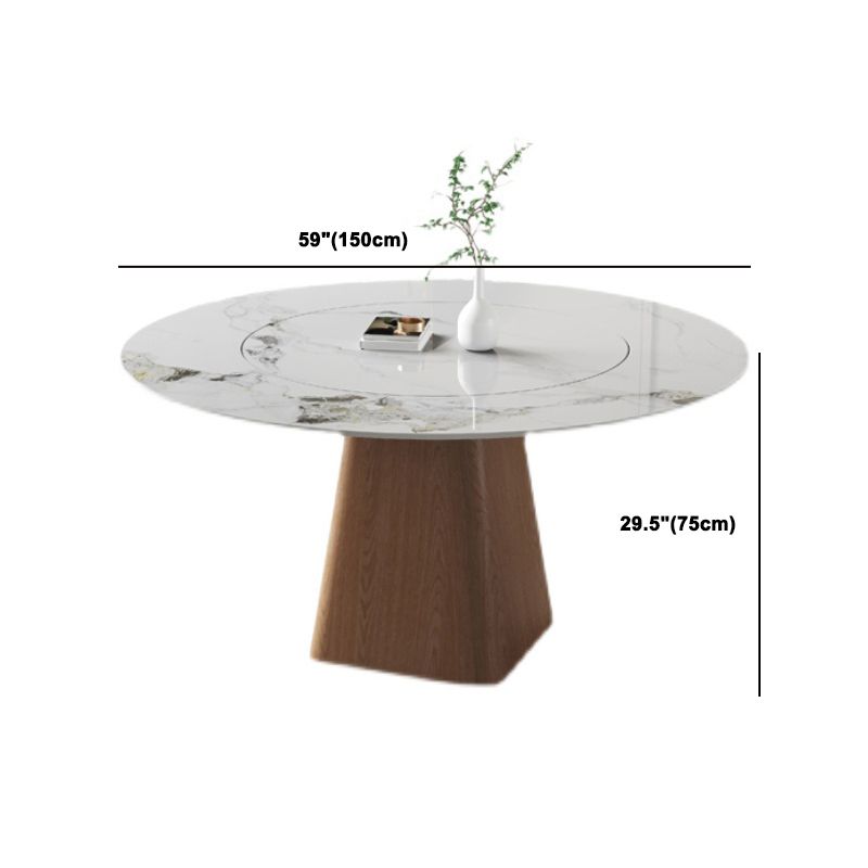 Round Dining Table Set 1/3/4/5/7 Pcs Solid Wood Frame Dining Table and Chairs