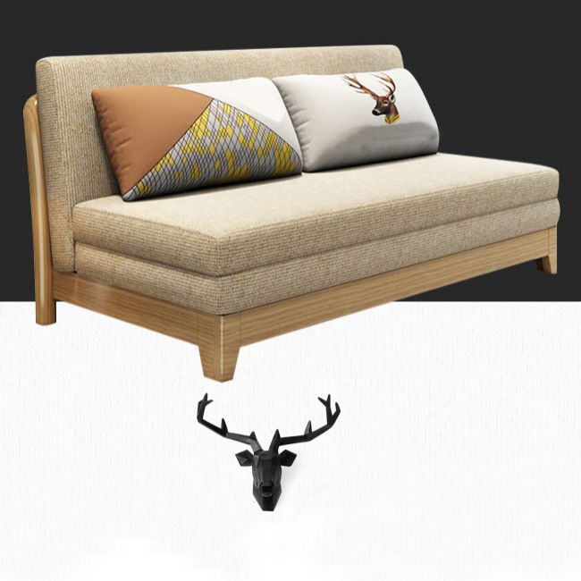 32" Wide Contemporary Sofa Futon Mustard Fabric Sleeper Sofa