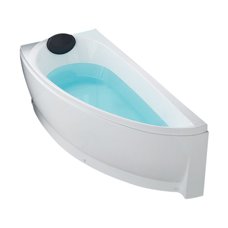 White Drop-in Bathtub Contemporary Corner Back to Wall Acrylic Bathtub
