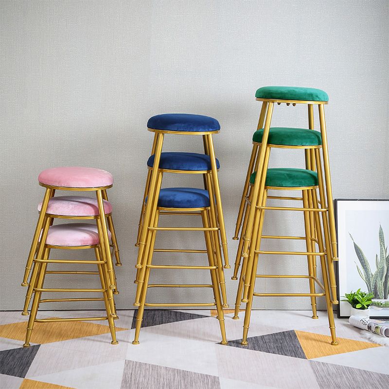 Nordic Design Stackable Backless Barstools for Home Upholstered Bar Stools