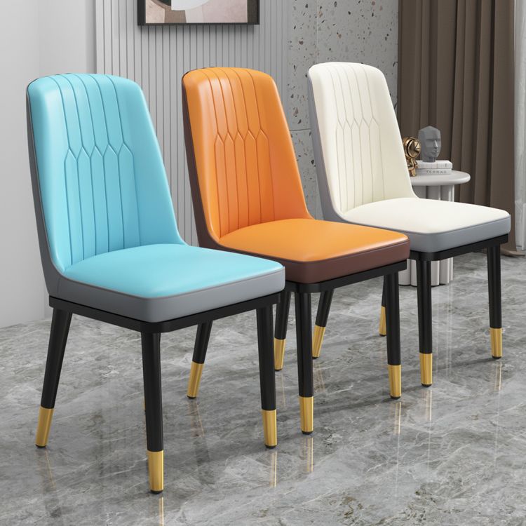 Chaise de salle à manger en métal de Style scandinave, chaise de salle à manger Parsons sans accoudoirs pour la maison