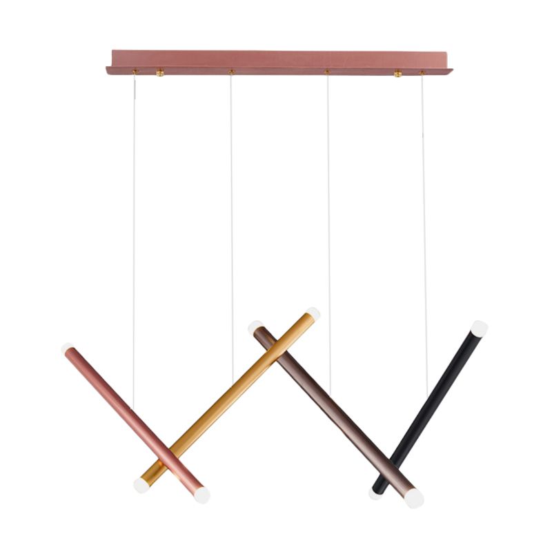 Tubería de cilindro techo de techo luz de aluminio rosa oro/rosa/amarillo LED LED LIGHTIVE para comedor en cálido/blanco
