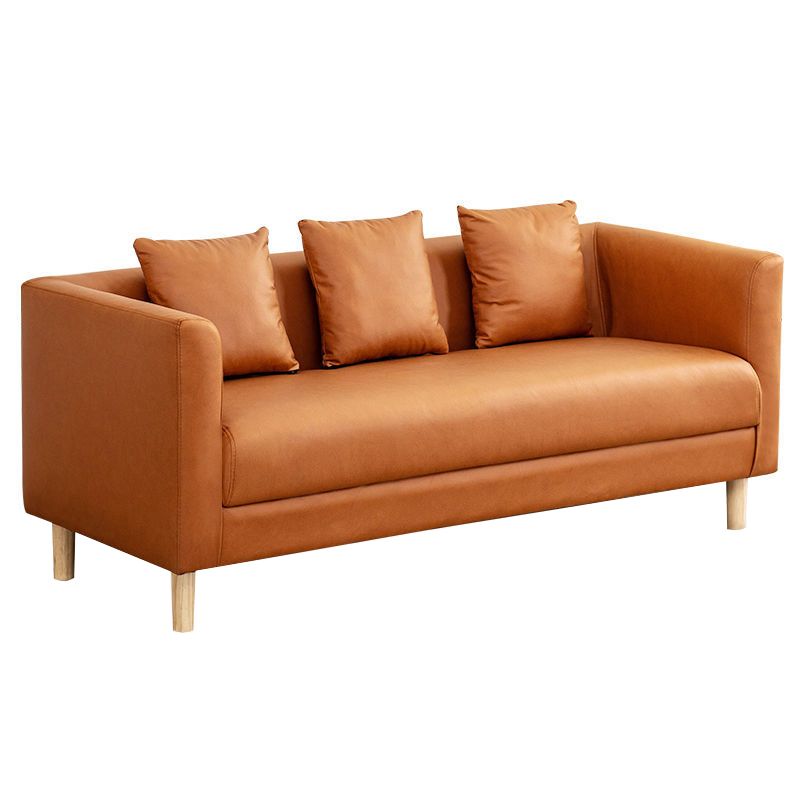 Faux Leather 3-seater Sofa Tuxedo Arm Stain Resistant 23.62" Wide