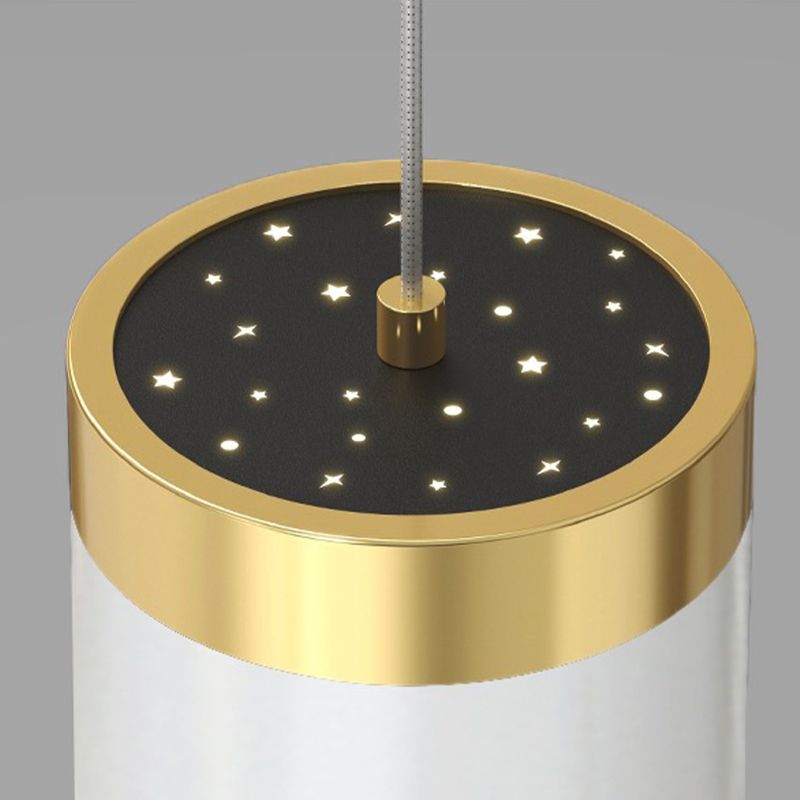 Modern LED Metal Ceiling Lamp Circle Shape Island Light with Plastic Shade for Living Room