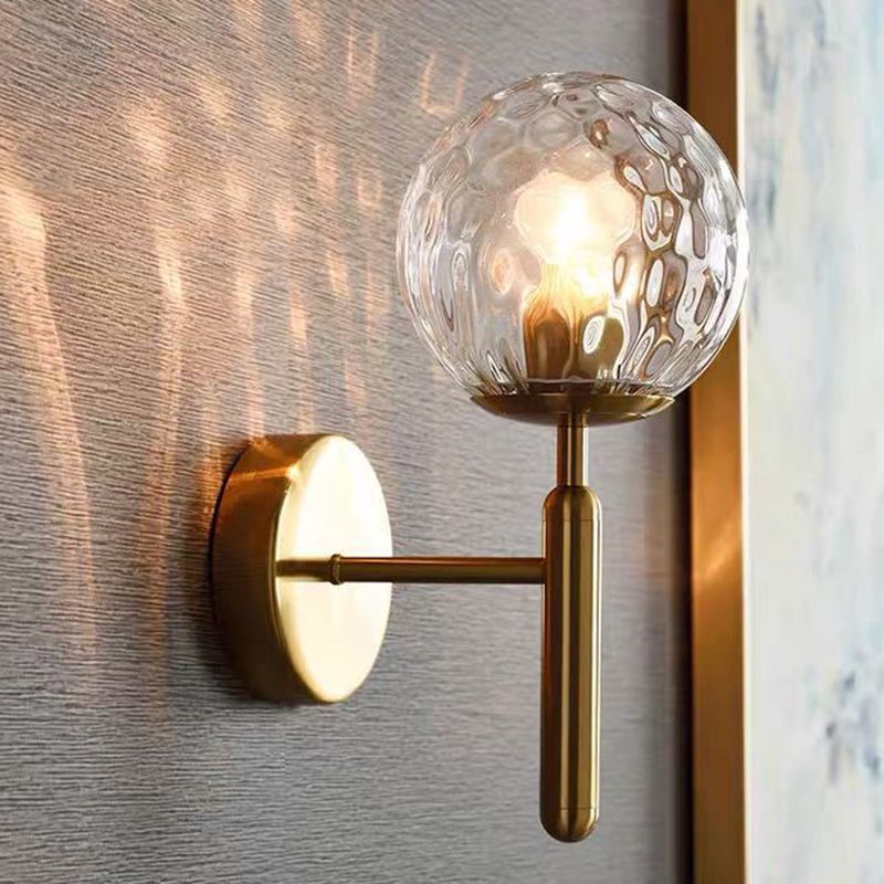 Lámpara de pared de sombra de pelota accesorios de iluminación de pared de lámpara de vidrio moderno