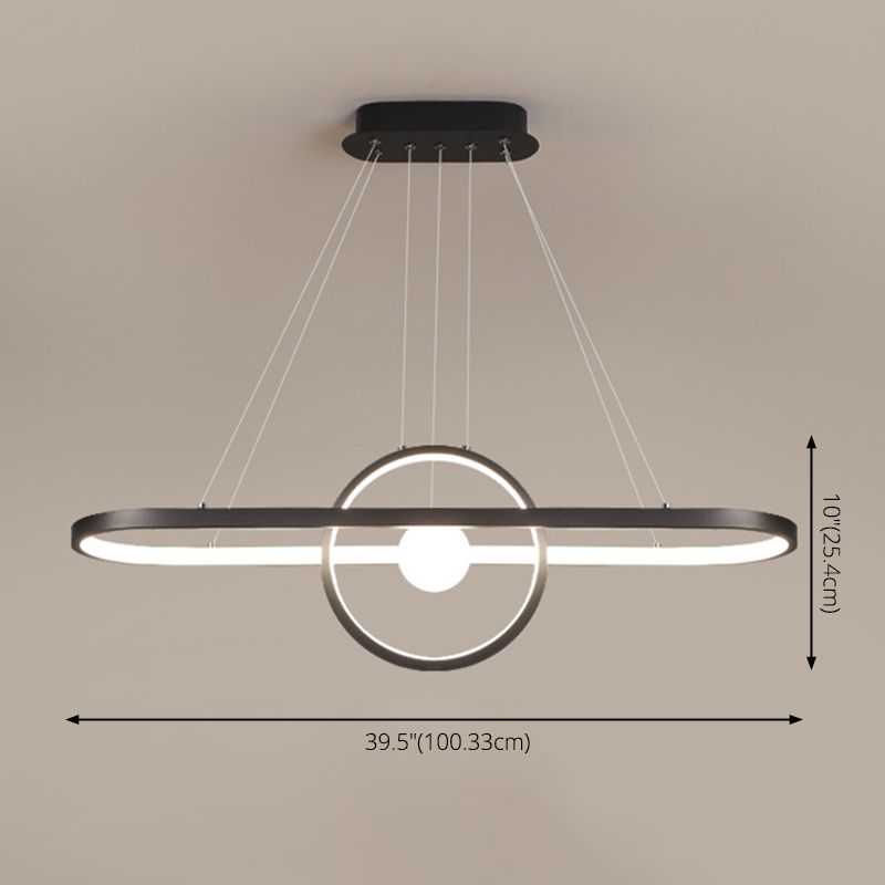 Contemporary Simplicity Ring Chandelier Pendant Light Acrylic Hanging Light Fixtures for Restaurant