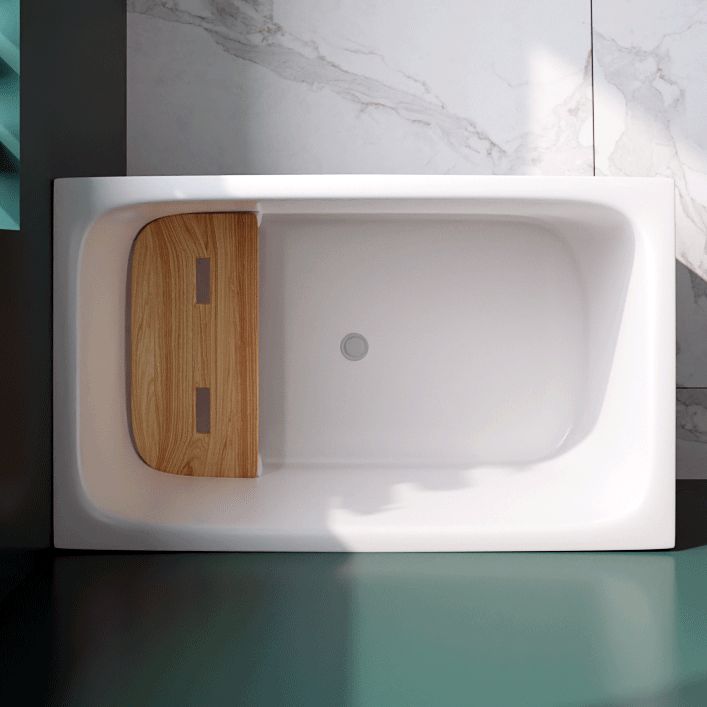 Modern Rectangle Acrylic Bathtub Freestanding Bathtub with Drain Bath Tub(without Plank)