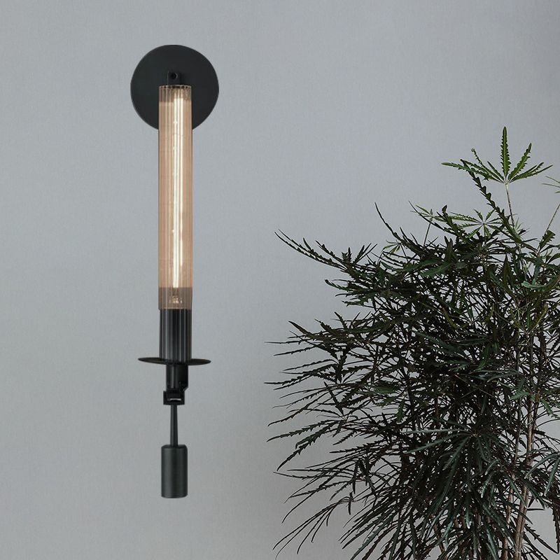 Tube Bathroom Wall Mount Light Minimalist Metal 1/2-Head Brass/Black/Chrome Sconce Lighting Fixture