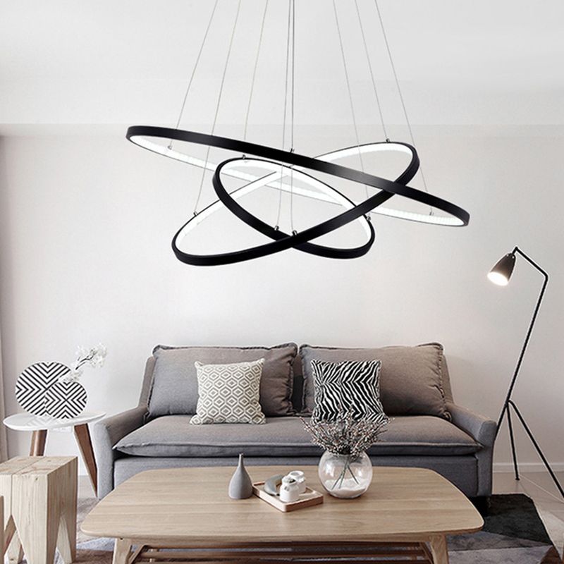 Lámparas de metal múltiples lámparas colgantes capas de estilo colgante de estilo moderno