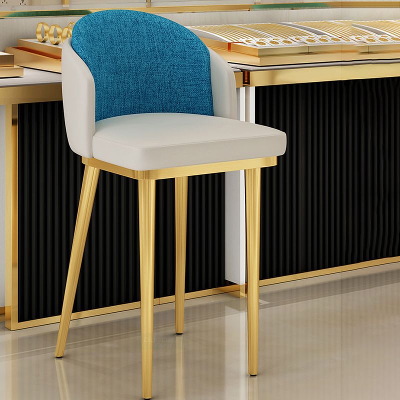 Nordic Design Upholstered Bar Stools for Home Armless Low Back Stools with Cushion