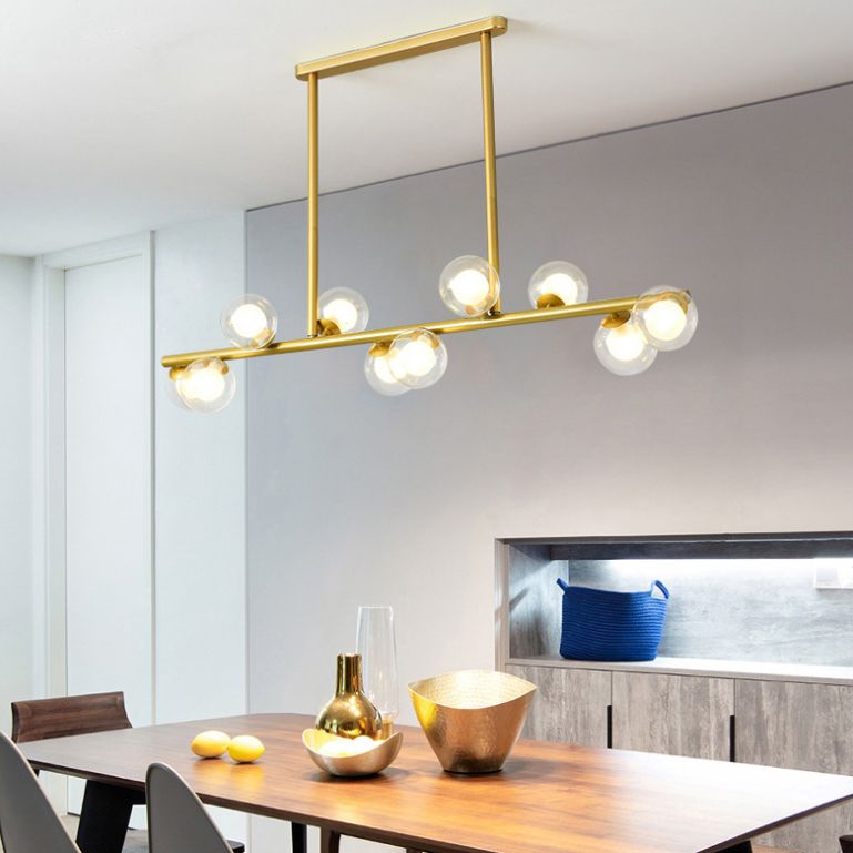 Modern Fashionable Sputnik Island Light Wrought Iron Pendant Light with Clear Glass Shade