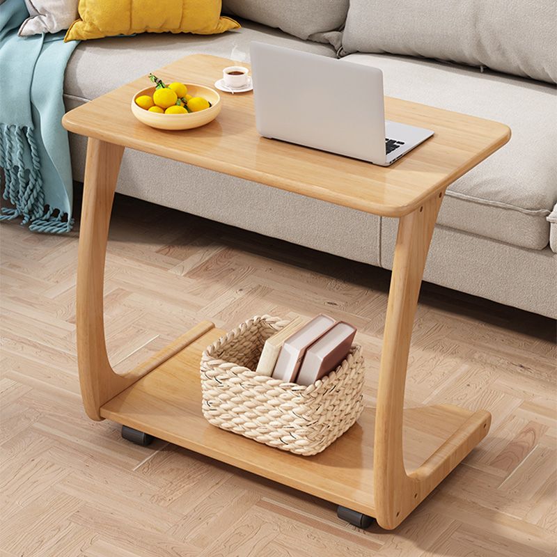 Nordic C Side Table Solid Wood Rectangular Side Table for Living Room