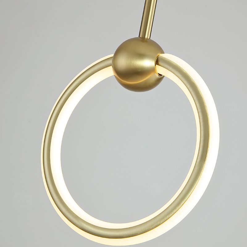 Ring and Oval Shape LED Pendant Light Modern Style Simple Metal Ceiling Pendant Light