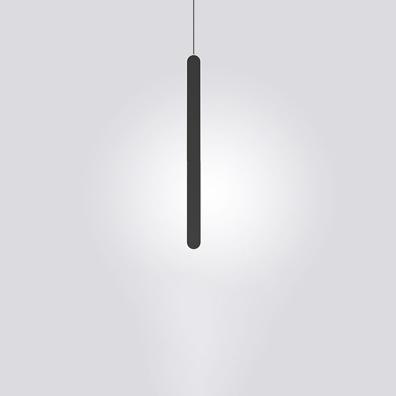 Minimalistische lineare Anhängerbeleuchtung, Acrylschatten um Metallstange hängen Licht