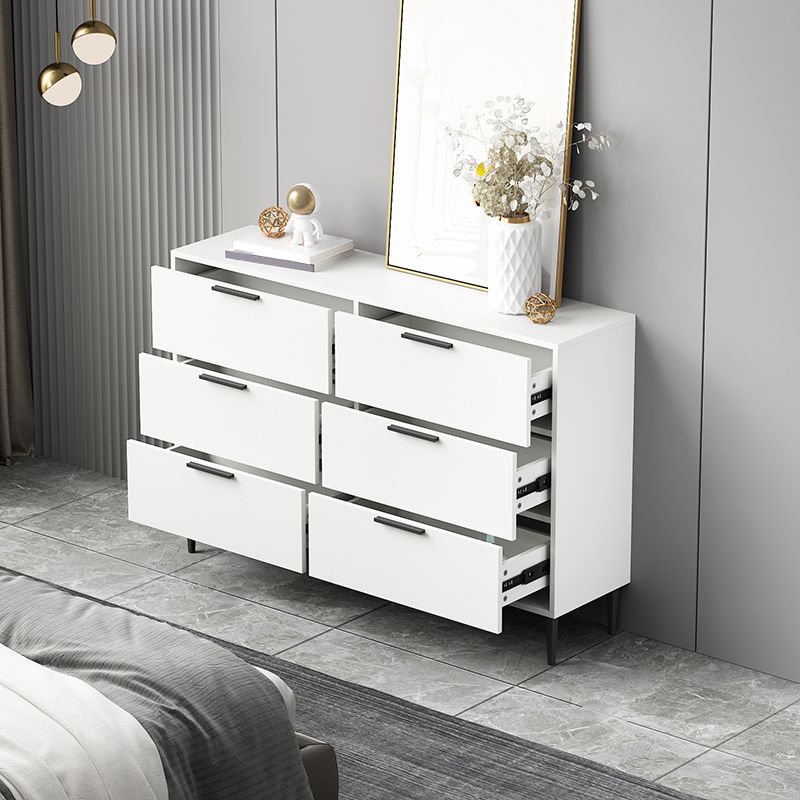 Modern Bar Pulls Accent Chest with 3/6 Drawers and Straight Legs