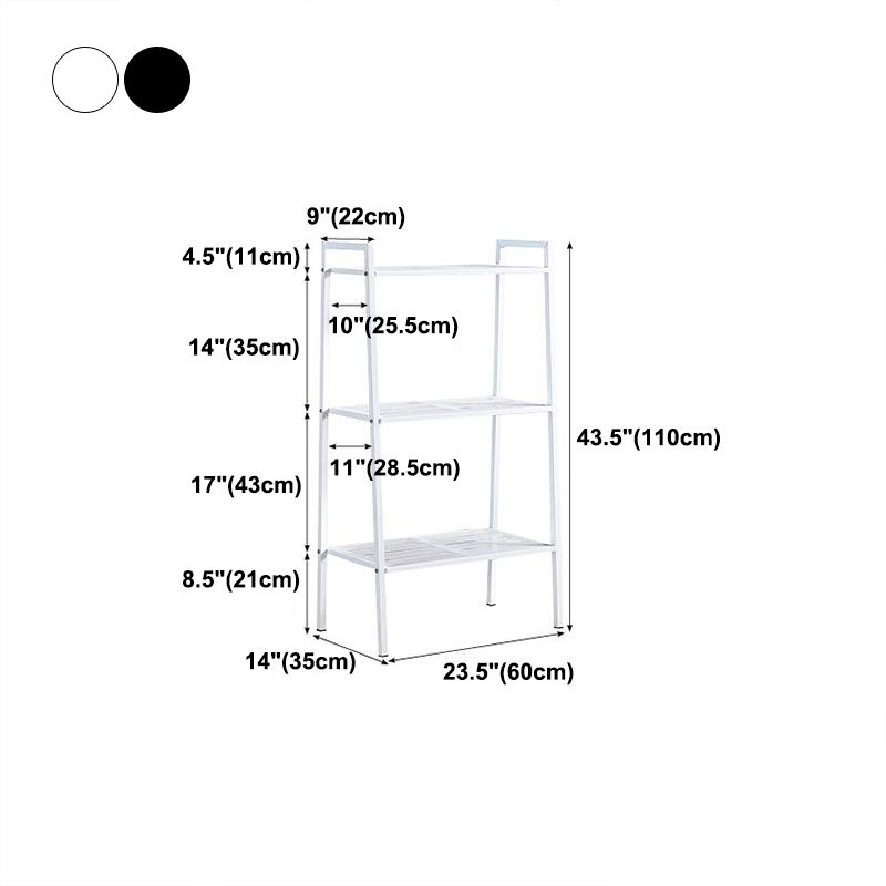 Modern Metal Ladder Bookshelf Vertical Open Bookshelf for Living Room