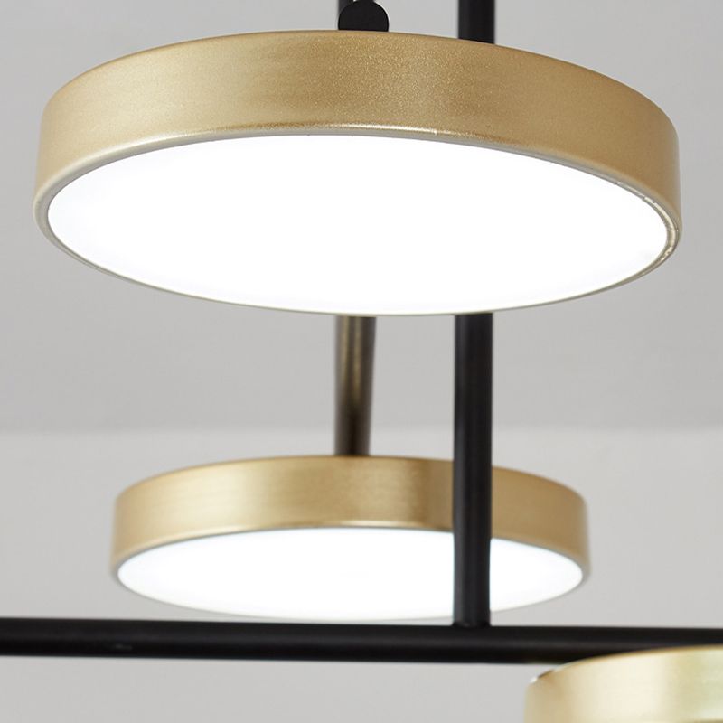 Lampade a sospensione rotonda moderna lampada lampadario a più luci con ombra acrilica bianca