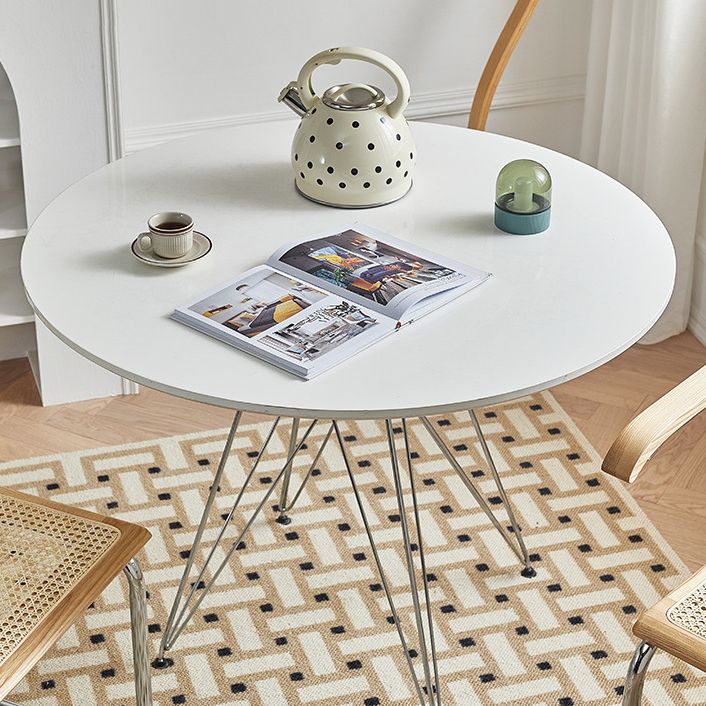 Modern Style Dining Table Round Dining Table with Metal Base for Home Use