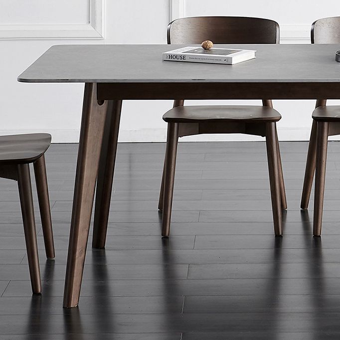 Stone Top Dining Table Mid-Century Modern Dining Table with 4 Legs