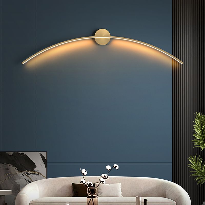 Luce da parete a specchio lineare in metallo moderno lampada a parete singola a parete in ottone