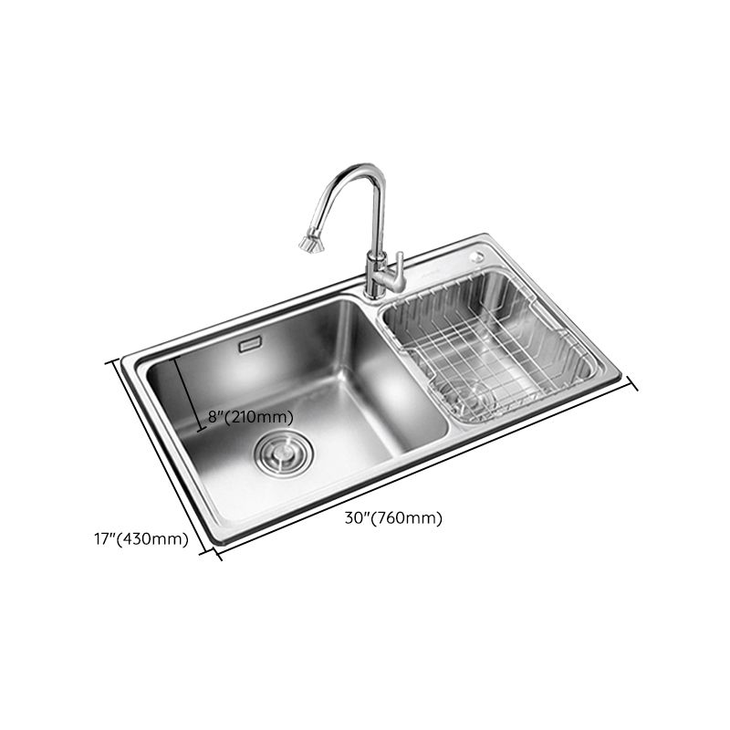 Stainless Steel Kitchen Double Sink Drop-In Kitchen Sink with Drain Assembly