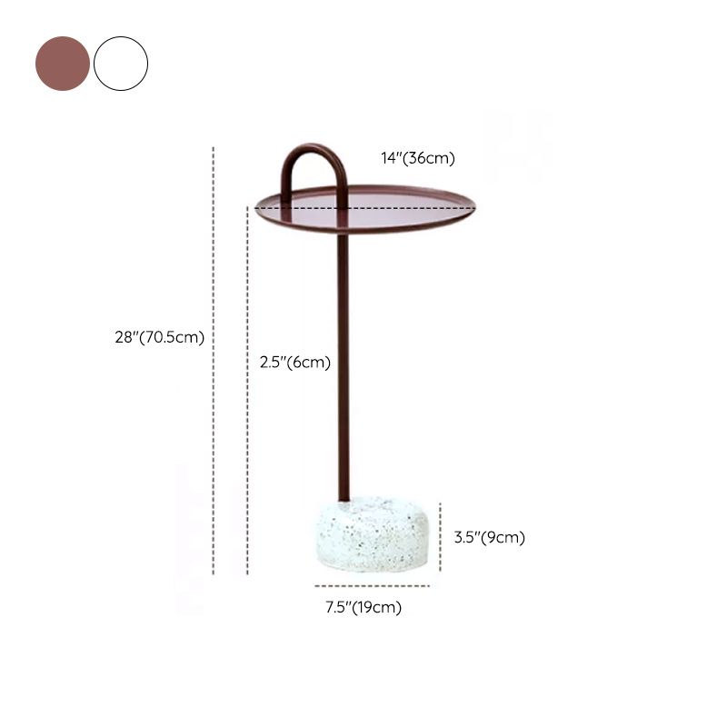 14" Wide Contemporary Corner Table Pedestal Round Accent Side Table