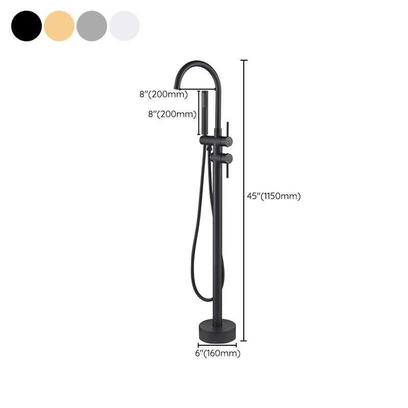 Modern Style Freestanding Bathtub Faucet Brass Floor Mounted Freestanding Faucet