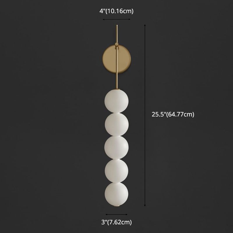 Lucile a parete a LED in stile nordico Aiughting White Round Wall Sconce Light con tonalità di vetro