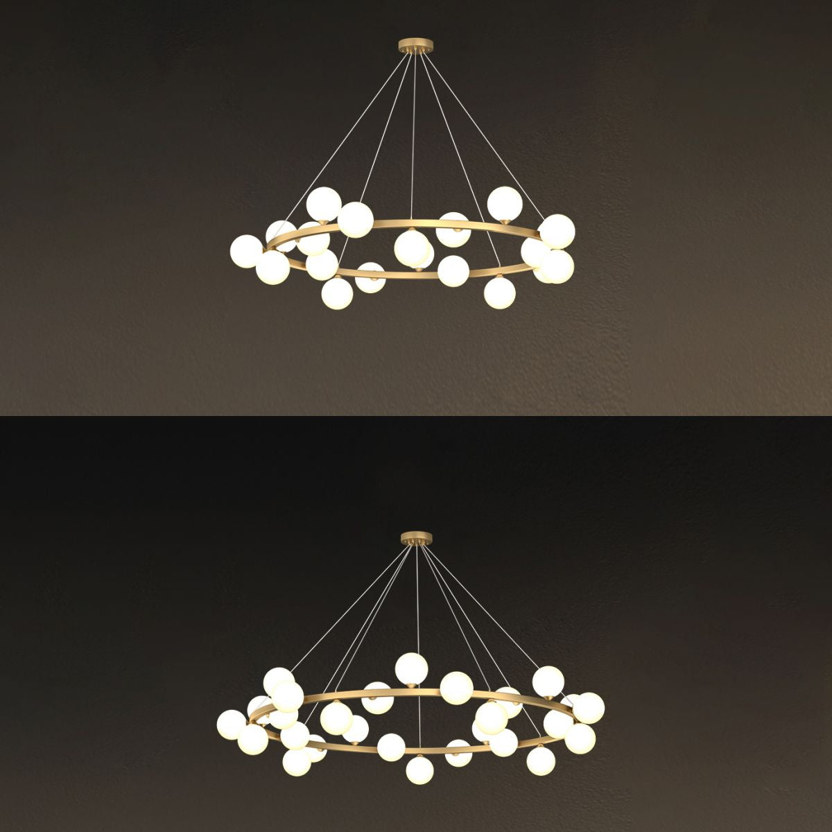 Glob kroonluchter verlichtingsarmaturen Designer Style Multi-Head Suspension Light met witte schaduw