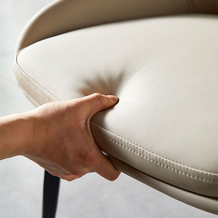 Hedendaagse metalen eetkamerstoelen faux lederen eetkamerstoelen (set van 4)